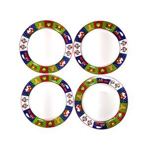 4 Vintage Marketplace Celebrate The Season Plates Christmas Grandmacore Lot "B"